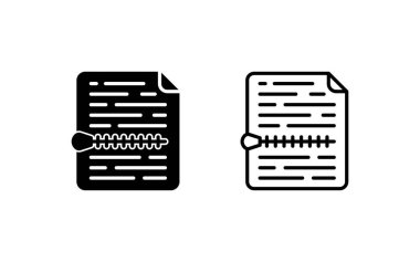 belge simgeleri ayarlandı, vektör illüstrasyonu basit tasarım