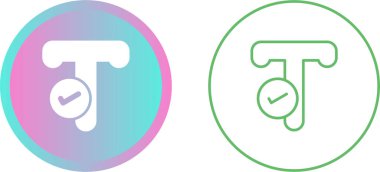 T Kontrol simgesinin vektör illüstrasyonu