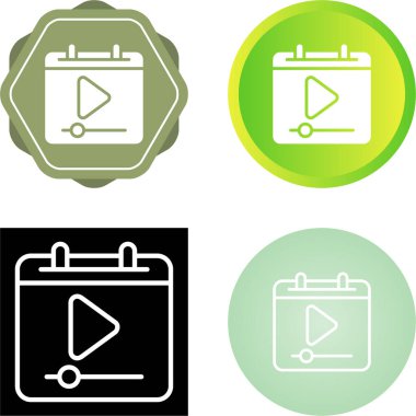 Takvim simgelerinde çalma düğmeleri, vektör illüstrasyonu 