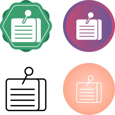 Not Yapışkan Kağıt Simgesi Beyaz Arkaplanda İzole Edildi 