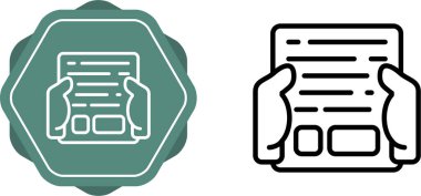 ellerdeki belge web simgesi vektör illüstrasyonu