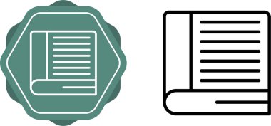 Kitap Basit Simge, Beyaz Arkaplan Vektör İllüstrasyonu