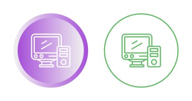 beyaz arkaplanda izole bilgisayar ekranları ve sistem birimleri, vektör illüstrasyonu   