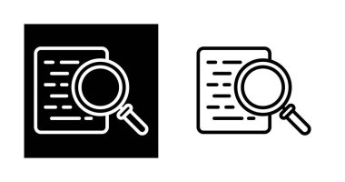 Belge arama simgeleri ayarlandı, vektör illüstrasyonu