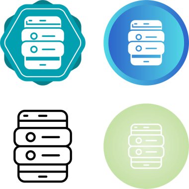 Uygulama, veritabanı, sunucu simgeleri, vektör illüstrasyonu