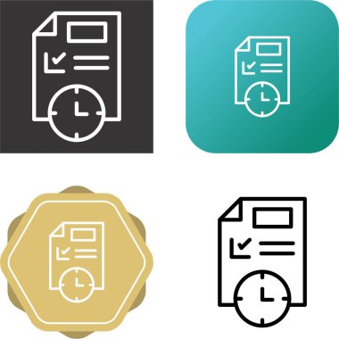 web page icons with Deadline concept. files with timers clipart