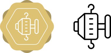 Zincir Çekici veya Çelik Zincir Bloğu Kaldırıcı Vektör Simgesi