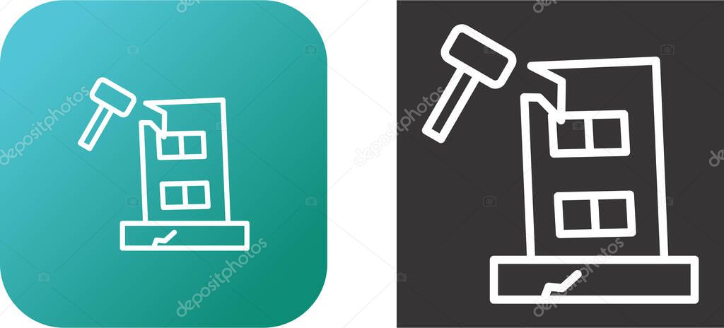 Building Dismantling Vector Icon. Demolition Sign. Isolated Symbol Illustration