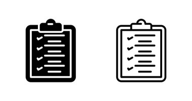 Kontrol listesi simgeleri ayarlandı, vektör illüstrasyonu 