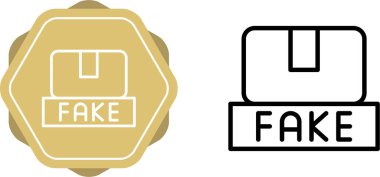 Sahte Ürünler, sahte ikonlar vektör illüstrasyonu 