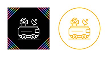 Van bir anten ana hatlı vektör simgesi. İnce çizgi siyah minibüs bir anten simgesi, düz vektör basit element illüstrasyonu düzenlenebilir mekanikçiler kavramından beyaz zemin üzerinde izole edilmiş vuruş