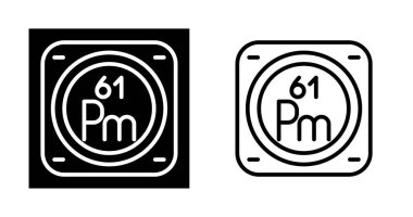 Atom Numarası 61 olan Prometyum için Periyodik Tablo Simgesi (Pm)