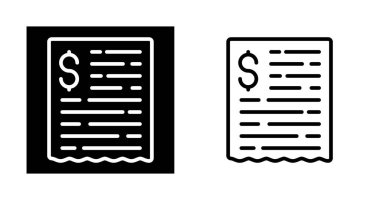 Dolar simgesi seti olan belge, vektör illüstrasyonu 