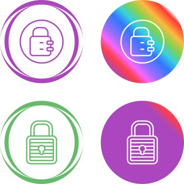 Asma kilit simgesi. Koruma sembolü. Vektör illüstrasyonu.