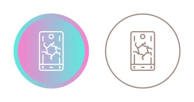 kırık akıllı telefon web simgesi vektör çizimi