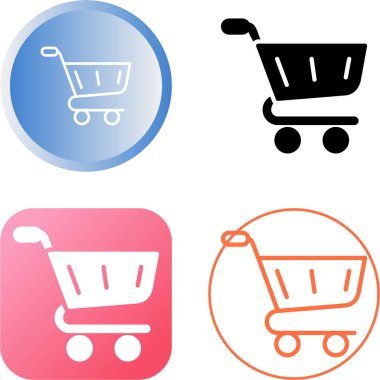 Alışveriş arabası web simgeleri vektör illüstrasyonunu ayarla