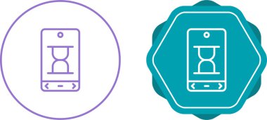 Akıllı telefon simgeleri yükleniyor, beklemede olan sembol, vektör illüstrasyonu