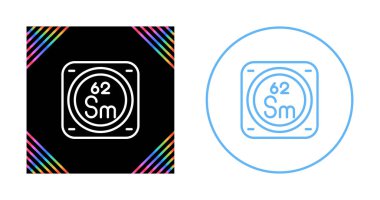 Samaryum kimyasal element simgeleri vektör illüstrasyonu