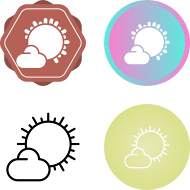 bulut ve güneş batımı vektör illüstrasyonu