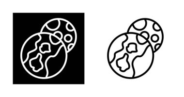 Gezegenler simgeleri ayarlandı, vektör illüstrasyonu