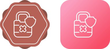 asma kilit ve kalkan simgeleri ayarlandı, vektör illüstrasyonu basit tasarım