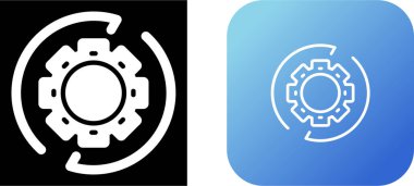 Beyaz arkaplanda daire okları simgesi olan iş akış süreci dişli dişli çark.