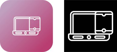 Dizüstü simgeli akıllı telefon, vektör illüstrasyonu
