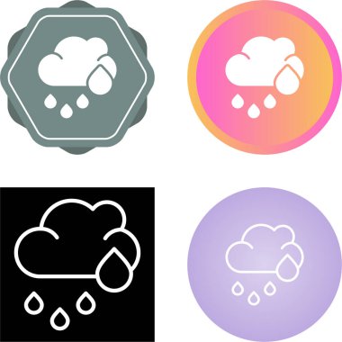 Yağmur Ağı ikon vektör illüstrasyonlu bulut