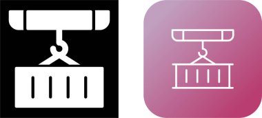 Konteyner hattı simgesi. Lojistik dağıtım ikonu koleksiyonundan ince tasarım. Bilgi grafikleri ve şablonlar için basit konteyner simgesi.