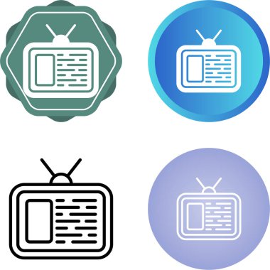 retro tv web simgesi vektör illüstrasyonu