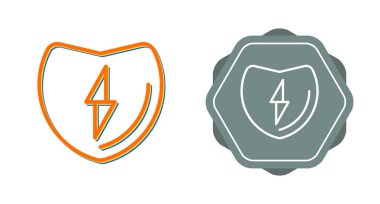 Koruma kalkanı simgeleri ayarlandı, vektör illüstrasyonu