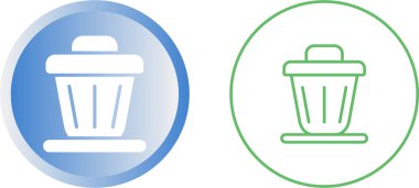 Çöp kutusu düz vektör simgeleri ayarlandı