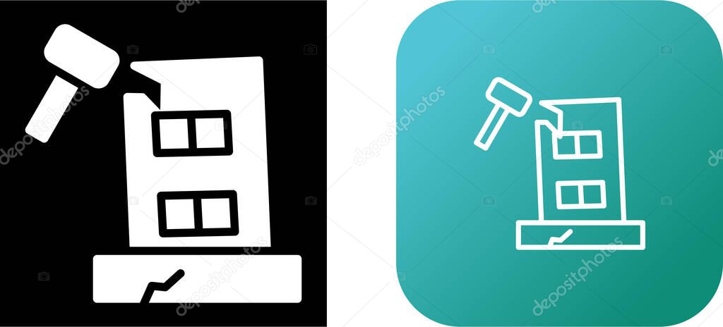 Building Dismantling Vector Icon. Demolition Sign. Isolated Symbol Illustration