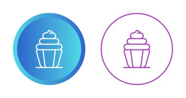 cupcake simgeleri ayarlandı, vektör illüstrasyonu