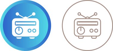 Bir dizi radyo ikonu. vektör illüstrasyonu       