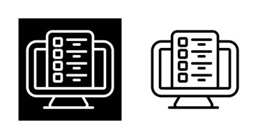 çevrimiçi Kontrol Listesi simgeleri ayarlandı, basit vektör illüstrasyonu