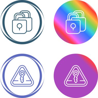 Beyaz Arkaplanda İki Asma Kilit Simgesi