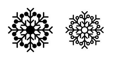 Yılbaşı kar tanesi simgeleri web illüstrasyonunu ayarlar