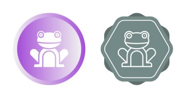 kurbağa simgesi logosu seti, vektör illüstrasyonu 