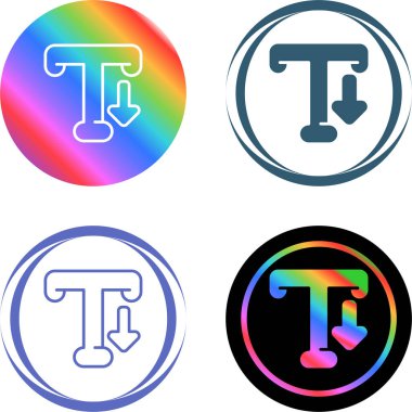 Metin girdi simgesi simgeleri ayarlandı. Tipografi logoti elementi. Basit resimleme 