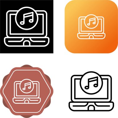 Dizüstü bilgisayar simgeleri, vektör basit tasarım