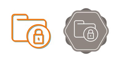 Kilitli Dizin Simgesi, Modern Vektör İllüstrasyonu Beyazda İzole Edildi 