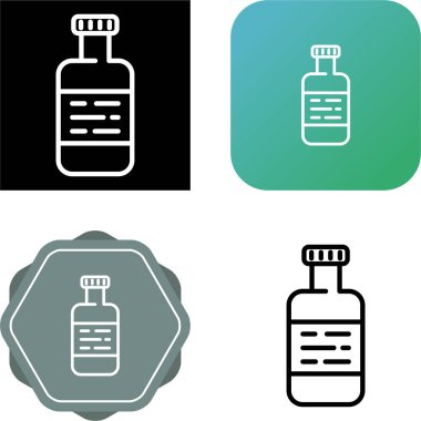 Beyaz arka planda izole edilmiş ilaç şişesi simgeleri, vektör illüstrasyonu