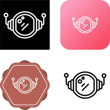 astronot miğferi ikon vektör illüstrasyonu 