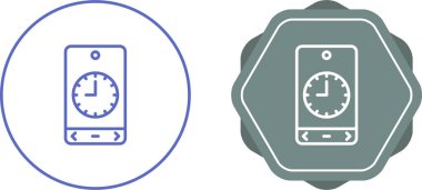 Cep telefonundaki çalar saat uygulaması. Akıllı telefon çalar saati. Uyanma zamanı. Telefondaki çalar saat hatırlatması. Uyanmayı unutma. Vektör illüstrasyonu