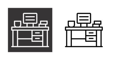 işyeri simgeleri ayarlandı, vektör illüstrasyonu