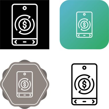 Beyaz arkaplanda akıllı telefon simgesi, sembol, vektör