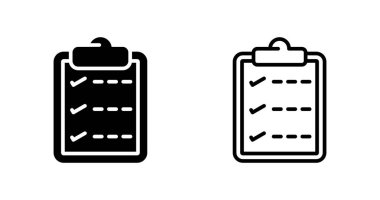 Kontrol listesi simgeleri ayarlandı. Web basit illüstrasyonu