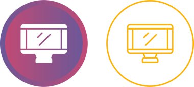 bilgisayar monitörü web simgesi vektör illüstrasyonu