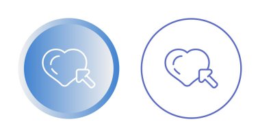 Renkli kalp ve imleç simgeleri ayarlandı. vektör illüstrasyonu